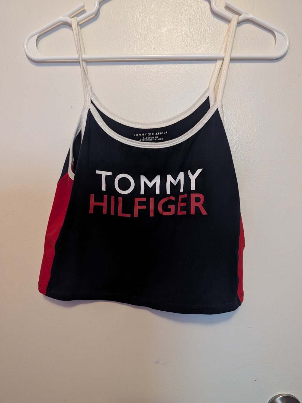 Tommy Hilfiger Navy & Red Logo Crop Tank Top